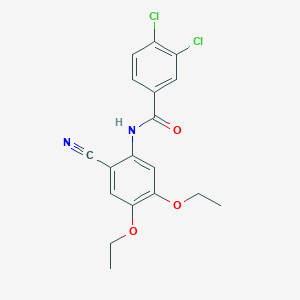 molecular formula C18H16Cl2N2O3 B11088251 3,4-dichloro-N-(2-cyano-4,5-diethoxyphenyl)benzamide 