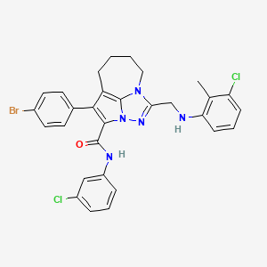 4-(4-bromophenyl)-1-{[(3-chloro-2-methylphenyl)amino]methyl}-N-(3-chlorophenyl)-5,6,7,8-tetrahydro-2,2a,8a-triazacyclopenta[cd]azulene-3-carboxamide