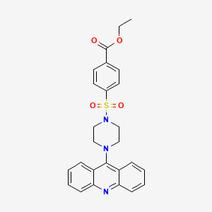 molecular formula C26H25N3O4S B11088280 Ethyl 4-{[4-(9-acridinyl)piperazino]sulfonyl}benzoate 