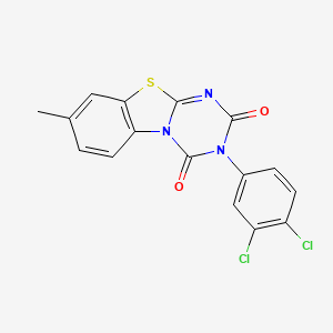 molecular formula C16H9Cl2N3O2S B11088284 3-(3,4-dichlorophenyl)-8-methyl-2H-[1,3,5]triazino[2,1-b][1,3]benzothiazole-2,4(3H)-dione 