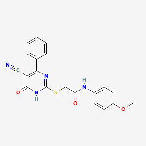 2-[(5-cyano-6-oxo-4-phenyl-1H-pyrimidin-2-yl)sulfanyl]-N-(4-methoxyphenyl)acetamide