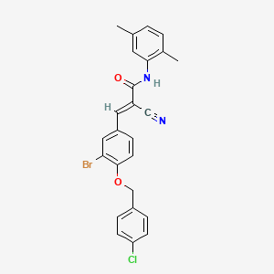 (2E)-3-{3-bromo-4-[(4-chlorobenzyl)oxy]phenyl}-2-cyano-N-(2,5-dimethylphenyl)prop-2-enamide