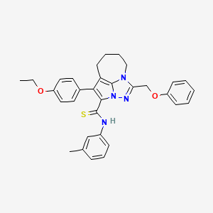 4-(4-ethoxyphenyl)-N-(3-methylphenyl)-1-(phenoxymethyl)-5,6,7,8-tetrahydro-2,2a,8a-triazacyclopenta[cd]azulene-3-carbothioamide