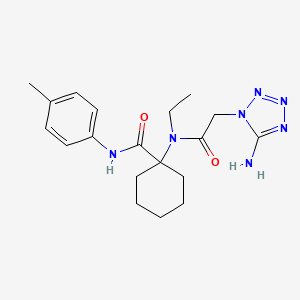 molecular formula C19H27N7O2 B11088358 1-{[(5-amino-1H-tetrazol-1-yl)acetyl](ethyl)amino}-N-(4-methylphenyl)cyclohexanecarboxamide 