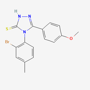 molecular formula C16H14BrN3OS B11088366 4-(2-Bromo-4-methyl-phenyl)-5-(4-methoxy-phenyl)-4H-[1,2,4]triazole-3-thiol 