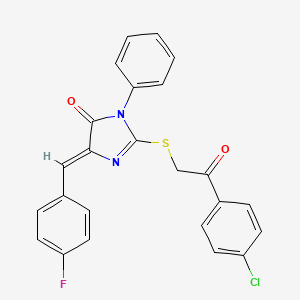 (5Z)-2-{[2-(4-chlorophenyl)-2-oxoethyl]sulfanyl}-5-(4-fluorobenzylidene)-3-phenyl-3,5-dihydro-4H-imidazol-4-one