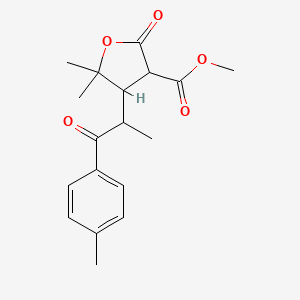 molecular formula C18H22O5 B11088375 Methyl 5,5-dimethyl-4-[1-(4-methylphenyl)-1-oxopropan-2-yl]-2-oxotetrahydrofuran-3-carboxylate 