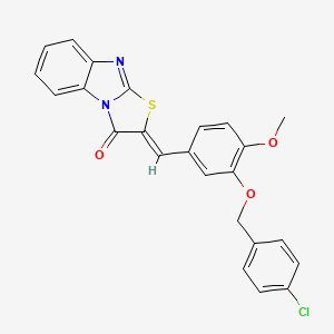 (2Z)-2-{3-[(4-chlorobenzyl)oxy]-4-methoxybenzylidene}[1,3]thiazolo[3,2-a]benzimidazol-3(2H)-one