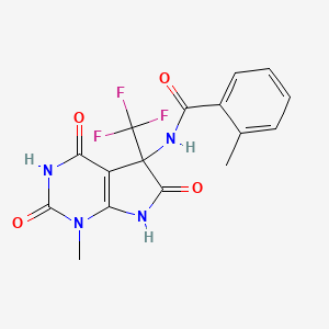 Benzamide, 2-methyl-N-(1-methyl-2,4,6-trioxo-5-trifluoromethyl-2,3,4,5,6,7-hexahydro-1H-pyrrolo[2,3-d]pyrimidin-5-yl)-