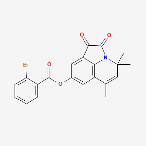 molecular formula C21H16BrNO4 B11088402 4,4,6-trimethyl-1,2-dioxo-1,2-dihydro-4H-pyrrolo[3,2,1-ij]quinolin-8-yl 2-bromobenzoate 