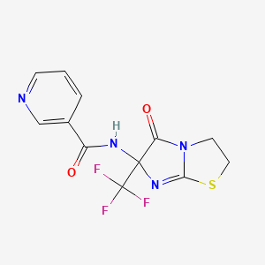 N-[5-oxo-6-(trifluoromethyl)-2,3,5,6-tetrahydroimidazo[2,1-b][1,3]thiazol-6-yl]nicotinamide