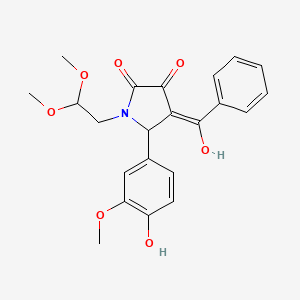 1-(2,2-dimethoxyethyl)-3-hydroxy-5-(4-hydroxy-3-methoxyphenyl)-4-(phenylcarbonyl)-1,5-dihydro-2H-pyrrol-2-one