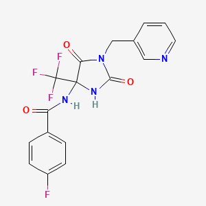 N-[2,5-dioxo-1-(pyridin-3-ylmethyl)-4-(trifluoromethyl)imidazolidin-4-yl]-4-fluorobenzamide