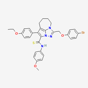 1-[(4-bromophenoxy)methyl]-4-(4-ethoxyphenyl)-N-(4-methoxyphenyl)-5,6,7,8-tetrahydro-2,2a,8a-triazacyclopenta[cd]azulene-3-carbothioamide