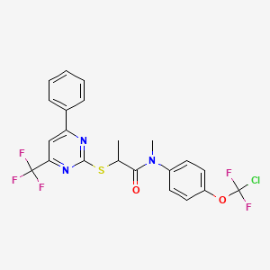 molecular formula C22H17ClF5N3O2S B11088451 N-{4-[chloro(difluoro)methoxy]phenyl}-N-methyl-2-{[4-phenyl-6-(trifluoromethyl)pyrimidin-2-yl]sulfanyl}propanamide 