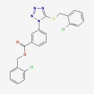 molecular formula C22H16Cl2N4O2S B11088463 2-chlorobenzyl 3-{5-[(2-chlorobenzyl)sulfanyl]-1H-tetrazol-1-yl}benzoate 