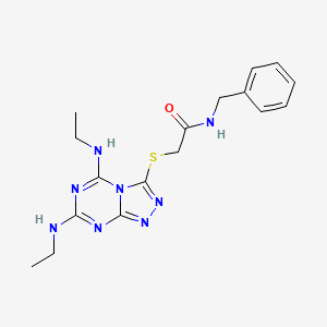 N-benzyl-2-{[5,7-bis(ethylamino)[1,2,4]triazolo[4,3-a][1,3,5]triazin-3-yl]sulfanyl}acetamide