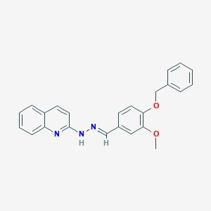 molecular formula C24H21N3O2 B11088476 2-{(2E)-2-[4-(benzyloxy)-3-methoxybenzylidene]hydrazinyl}quinoline 