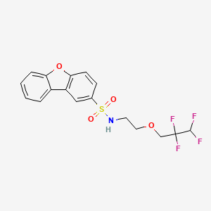 molecular formula C17H15F4NO4S B11088478 N-[2-(2,2,3,3-tetrafluoropropoxy)ethyl]dibenzo[b,d]furan-2-sulfonamide 