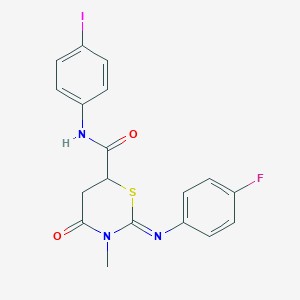 (2Z)-2-[(4-fluorophenyl)imino]-N-(4-iodophenyl)-3-methyl-4-oxo-1,3-thiazinane-6-carboxamide