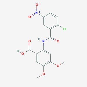 molecular formula C16H13ClN2O7 B11088519 2-[(2-Chloro-5-nitrobenzoyl)amino]-4,5-dimethoxybenzoic acid 