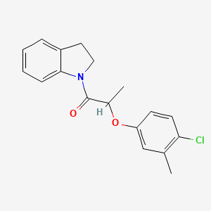 2-(4-chloro-3-methylphenoxy)-1-(2,3-dihydro-1H-indol-1-yl)propan-1-one