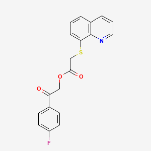 [2-(4-fluorophenyl)-2-oxoethyl] 2-quinolin-8-ylsulfanylacetate