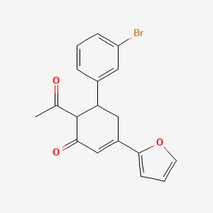 6-Acetyl-5-(3-bromophenyl)-3-(furan-2-yl)cyclohex-2-en-1-one