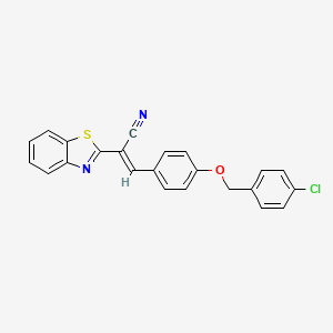 (2E)-2-(1,3-benzothiazol-2-yl)-3-{4-[(4-chlorobenzyl)oxy]phenyl}prop-2-enenitrile