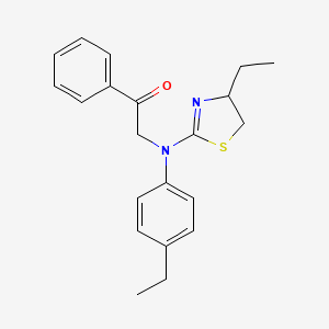 molecular formula C21H24N2OS B11088588 2-[(4-Ethyl-4,5-dihydro-1,3-thiazol-2-yl)(4-ethylphenyl)amino]-1-phenylethanone 