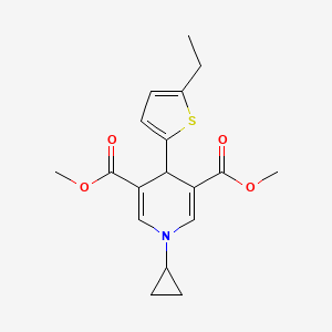 molecular formula C18H21NO4S B11088598 Dimethyl 1-cyclopropyl-4-(5-ethylthiophen-2-yl)-1,4-dihydropyridine-3,5-dicarboxylate 