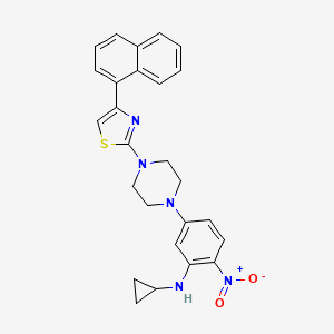 molecular formula C26H25N5O2S B11088611 N-cyclopropyl-5-{4-[4-(naphthalen-1-yl)-1,3-thiazol-2-yl]piperazin-1-yl}-2-nitroaniline 