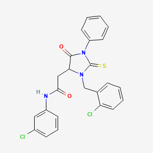 2-[3-(2-chlorobenzyl)-5-oxo-1-phenyl-2-thioxoimidazolidin-4-yl]-N-(3-chlorophenyl)acetamide