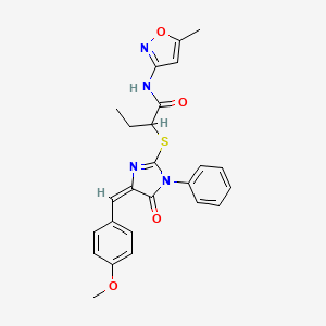 2-{[(4E)-4-(4-methoxybenzylidene)-5-oxo-1-phenyl-4,5-dihydro-1H-imidazol-2-yl]sulfanyl}-N-(5-methyl-1,2-oxazol-3-yl)butanamide