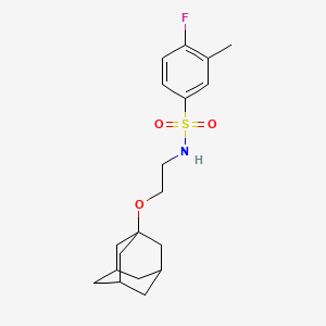 molecular formula C19H26FNO3S B11088659 Benzenesulfonamide, N-[2-(adamantan-1-yloxy)ethyl]-4-fluoro-3-methyl- 