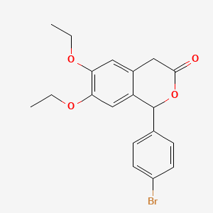 molecular formula C19H19BrO4 B11088663 1-(4-bromophenyl)-6,7-diethoxy-1,4-dihydro-3H-isochromen-3-one 