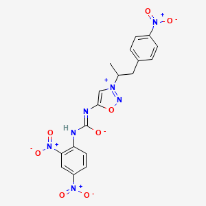 N-(2,4-dinitrophenyl)-N'-[3-[1-(4-nitrophenyl)propan-2-yl]oxadiazol-3-ium-5-yl]carbamimidate