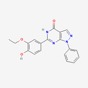 molecular formula C19H16N4O3 B11088712 6-(3-ethoxy-4-hydroxyphenyl)-1-phenyl-1,5-dihydro-4H-pyrazolo[3,4-d]pyrimidin-4-one 