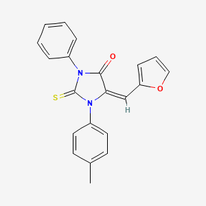 (5E)-5-(furan-2-ylmethylidene)-1-(4-methylphenyl)-3-phenyl-2-thioxoimidazolidin-4-one