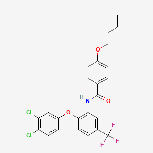 molecular formula C24H20Cl2F3NO3 B11088722 4-butoxy-N-[2-(3,4-dichlorophenoxy)-5-(trifluoromethyl)phenyl]benzamide 