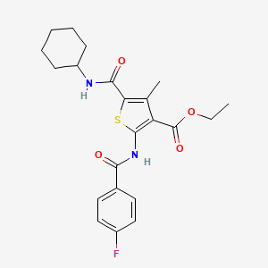 Ethyl 5-(cyclohexylcarbamoyl)-2-{[(4-fluorophenyl)carbonyl]amino}-4-methylthiophene-3-carboxylate