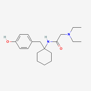 molecular formula C19H30N2O2 B11088761 Acetamide, 2-diethylamino-N-[1-(4-hydroxybenzyl)cyclohexyl]- 