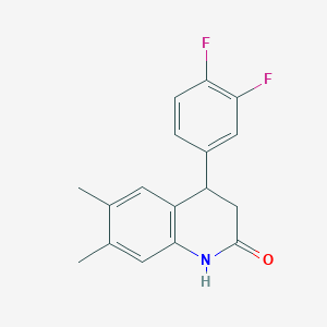 4-(3,4-difluorophenyl)-6,7-dimethyl-3,4-dihydroquinolin-2(1H)-one