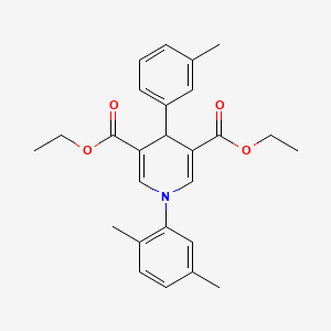 molecular formula C26H29NO4 B11088778 1-(2,5-Dimethyl-phenyl)-4-m-tolyl-1,4-dihydro-pyridine-3,5-dicarboxylic acid diethyl ester 