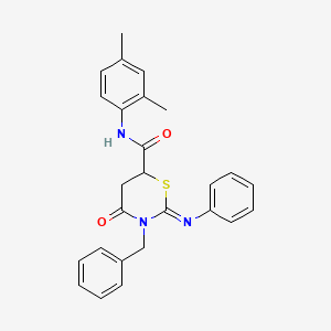 (2Z)-3-benzyl-N-(2,4-dimethylphenyl)-4-oxo-2-(phenylimino)-1,3-thiazinane-6-carboxamide