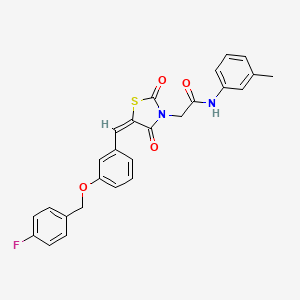 2-[(5E)-5-{3-[(4-fluorobenzyl)oxy]benzylidene}-2,4-dioxo-1,3-thiazolidin-3-yl]-N-(3-methylphenyl)acetamide