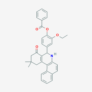 4-(2,2-Dimethyl-4-oxo-1,2,3,4,5,6-hexahydrobenzo[a]phenanthridin-5-yl)-2-ethoxyphenyl benzoate