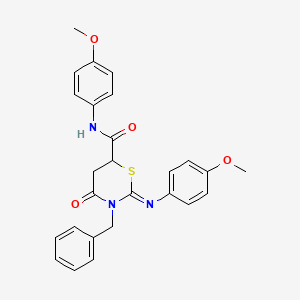 (2E)-3-benzyl-N-(4-methoxyphenyl)-2-[(4-methoxyphenyl)imino]-4-oxo-1,3-thiazinane-6-carboxamide