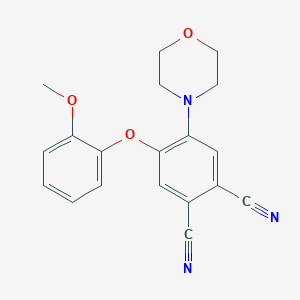 molecular formula C19H17N3O3 B11088937 4-(2-Methoxyphenoxy)-5-(morpholin-4-yl)benzene-1,2-dicarbonitrile 