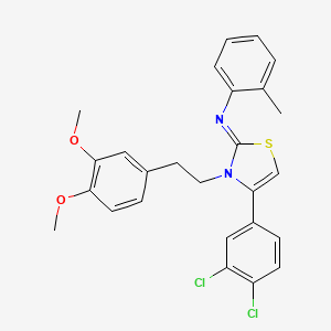 N-[4-(3,4-Dichlorophenyl)-3-(3,4-dimethoxyphenethyl)-1,3-thiazol-2(3H)-yliden]-N-(2-methylphenyl)amine